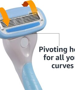 Alternative view of Amazon Basics 5-Blade Razor for Women, Handle, 12 Cartridges & Shower Hanger (Cartridges fit Amazon Basics Razor Handles only) 14 Piece Set, Blue