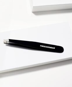 Tweezerman Stainless Steel Slant Tweezer - Eyebrow Tweezers for Women and Men (Black) - Image 3