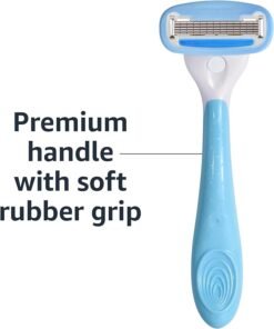 Amazon Basics 5-Blade Razor for Women, Handle, 12 Cartridges & Shower Hanger (Cartridges fit Amazon Basics Razor Handles only) 14 Piece Set, Blue Amazon Basics 5-Blade Razor for Women, Handle, 12 Cartridges & Shower Hanger (Cartridges fit Amazon Basics Razor Handles only) 14 Piece Set, Blue - Image 3
