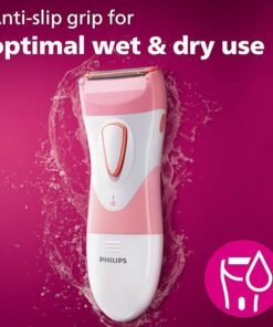 Philips Beauty SatinShave Essential Women's Wet & Dry Electric Shaver for Legs, Cordless, Pink and White, HP6306/50 - Image 6