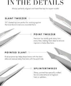 Tweezerman Stainless Steel Slant Tweezer - Eyebrow Tweezers for Women and Men (Black) - Image 5