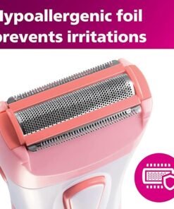 Philips Beauty SatinShave Essential Women's Wet & Dry Electric Shaver for Legs, Cordless, Pink and White, HP6306/50 - Image 5