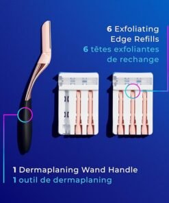 Schick Hydro Silk Dermaplaning Wand for Face with 6 Refill Blades | Dermaplane Peach Fuzz Remover, Eyebrow Razor, Face Razor, Facial Razor, Professional Style Skincare Tool - Image 7